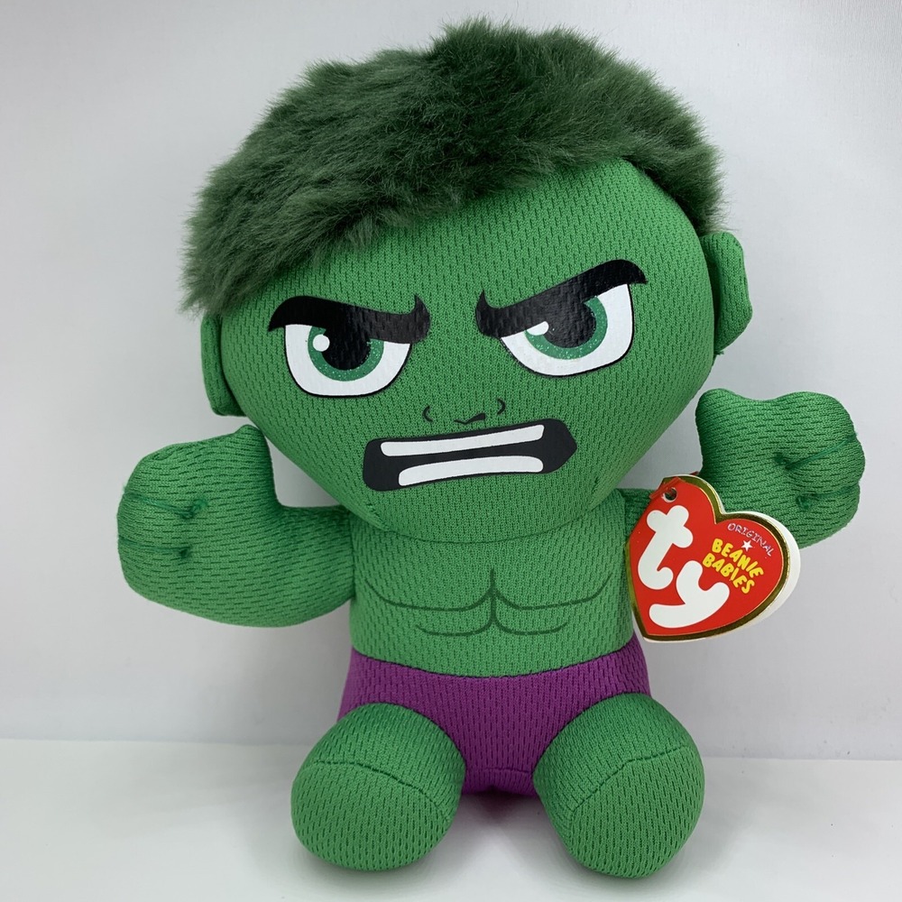 Hulk - Marvel Superhero - Ty Beanie Babies 2016 - Stuffed Green Plush W/ Tags